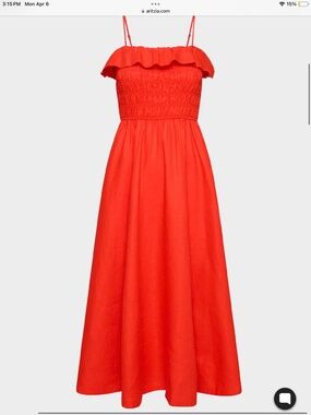 Aritzia Wilfred Portea midi linen red Dress